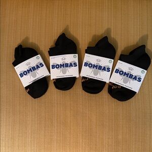 Bombas kids black ankle socks xs